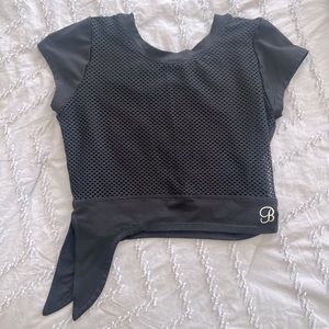 Bombshell sportswear black mesh crop top.